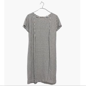 Madewell Stripe-Play Button-Back Tee Dress XS